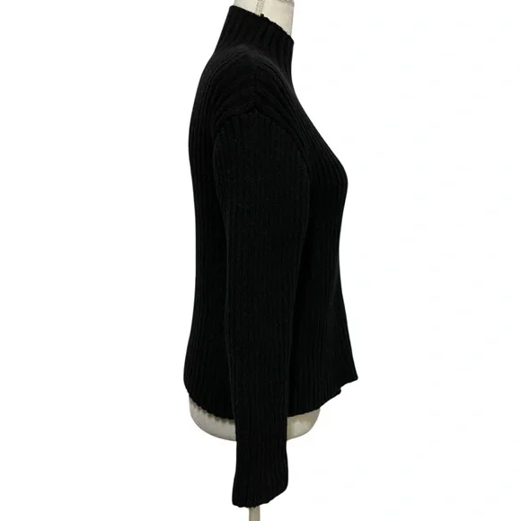 Steve Madden Black Ribbed Turtleneck Sweater - Picture 6 of 17